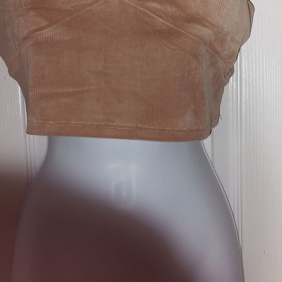 Jolie & Joy tan super soft ribbed crop top Sz XL - Picture 2 of 5